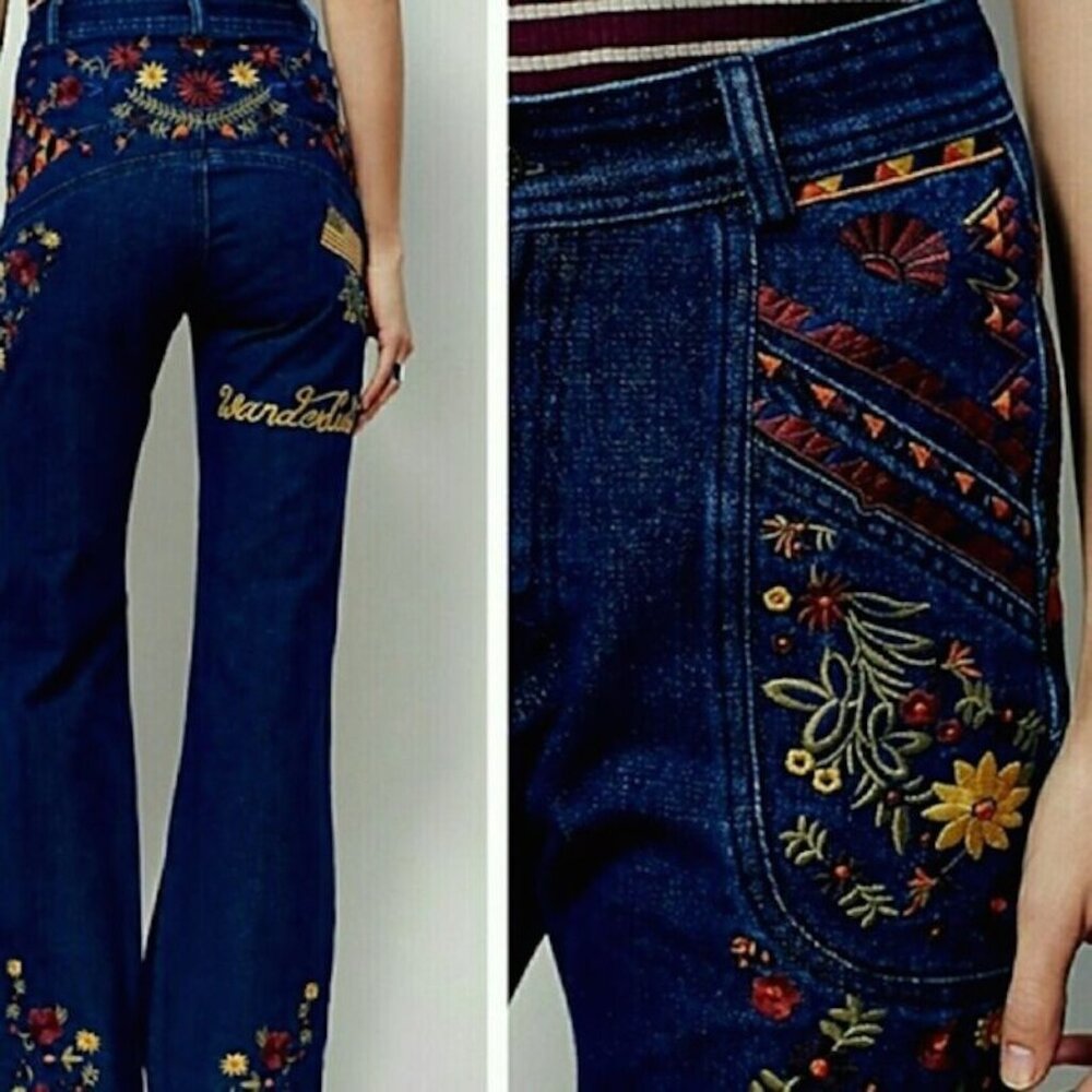 NWOT Spell & the Gypsy Collective Wanderlust Embroidered Jeans